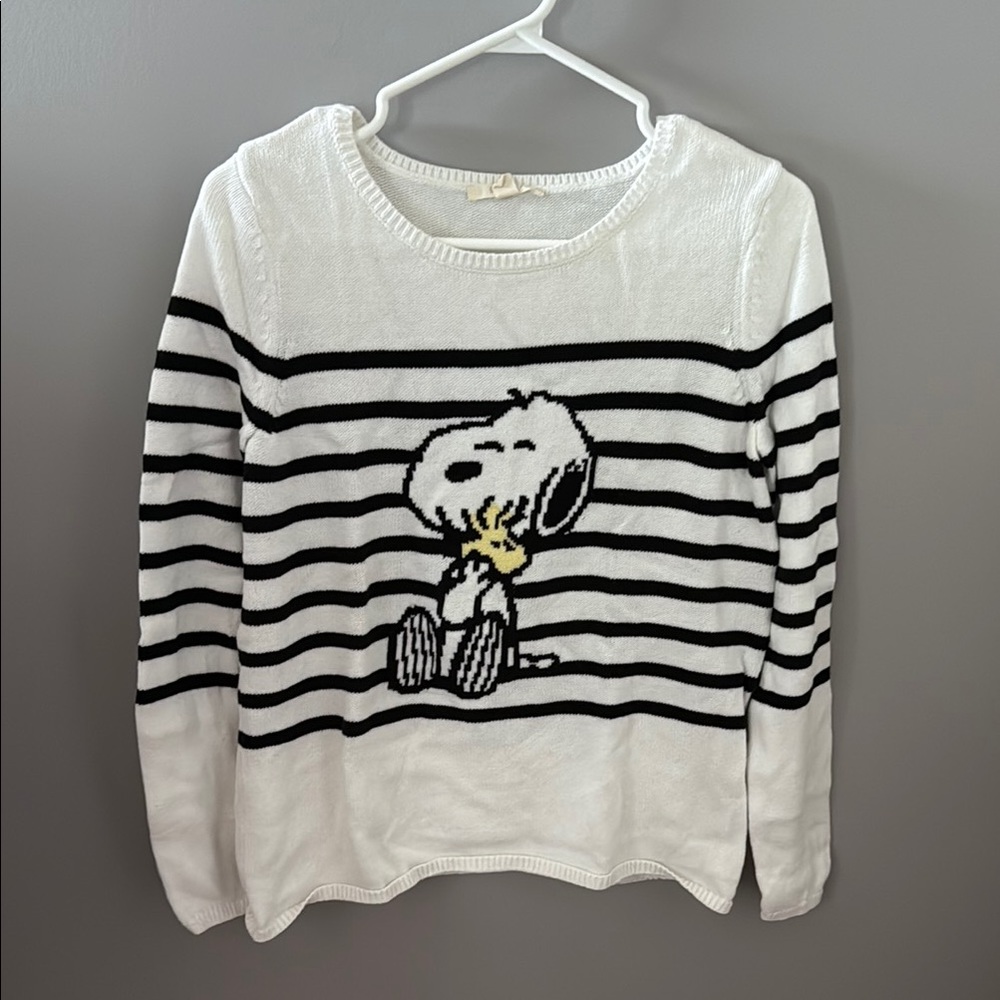 Esprit White and Black Striped Sweater